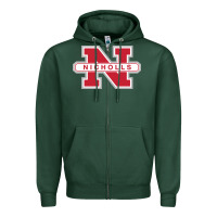 Sports Green nicholls state colonels wordmark Zipper Hoodie - linhVisuals