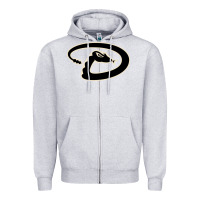 Heather Grey D Backs Baseball Zipper Hoodie - linhVisuals