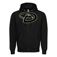 Black D Backs Baseball Zipper Hoodie - linhVisuals