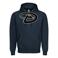 Navy D Backs Baseball Zipper Hoodie - linhVisuals
