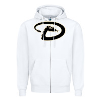 White D Backs Baseball Zipper Hoodie - linhVisuals