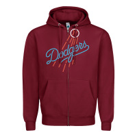 Burgundy The Blue Crew Baseball Zipper Hoodie - linhVisuals