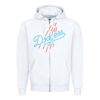 White The Blue Crew Baseball Zipper Hoodie - linhVisuals