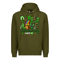 Army Green nurses love shenanigans st patricks day Premium Hoodie - Artiststas