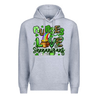 Heather Grey nurses love shenanigans st patricks day Premium Hoodie - Artiststas