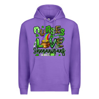 Purple nurses love shenanigans st patricks day Premium Hoodie - Artiststas