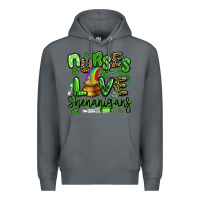 Rock nurses love shenanigans st patricks day Premium Hoodie - Artiststas