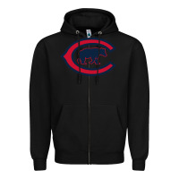Black The Cubbies Baseball Zipper Hoodie - linhVisuals