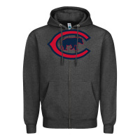 Charcoal Heather The Cubbies Baseball Zipper Hoodie - linhVisuals