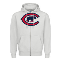Dove Grey The Cubbies Baseball Zipper Hoodie - linhVisuals