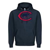 Navy The Cubbies Baseball Zipper Hoodie - linhVisuals