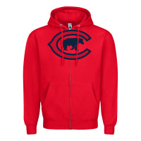 Red The Cubbies Baseball Zipper Hoodie - linhVisuals