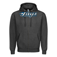 Charcoal Heather The Jays Baseball Zipper Hoodie - linhVisuals