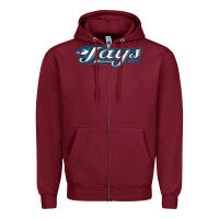 Burgundy The Jays Baseball Zipper Hoodie - linhVisuals