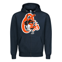 Navy The O_S Baseball Merch Zipper Hoodie - linhVisuals