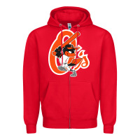 Red The O_S Baseball Merch Zipper Hoodie - linhVisuals