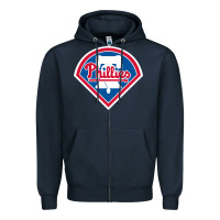 Navy The Phils Baseball Merch Zipper Hoodie - linhVisuals