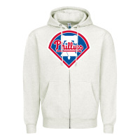 Oatmeal Heather The Phils Baseball Merch Zipper Hoodie - linhVisuals