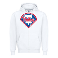 White The Phils Baseball Merch Zipper Hoodie - linhVisuals
