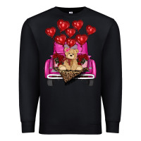 Black valentines day tedybear truck Premium Sweatshirt - RanaPortraitStore