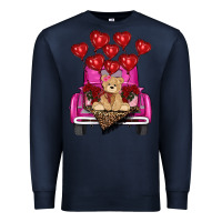 Navy valentines day tedybear truck Premium Sweatshirt - RanaPortraitStore
