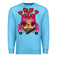 Ocean Blue valentines day tedybear truck Premium Sweatshirt - RanaPortraitStore