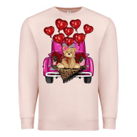 Pale Pink valentines day tedybear truck Premium Sweatshirt - RanaPortraitStore
