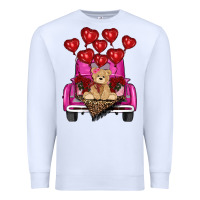 White valentines day tedybear truck Premium Sweatshirt - RanaPortraitStore