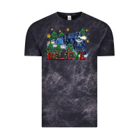 Cloud Black believe polar express christmas trees Vintage Tee - FaDigitalArtStudio