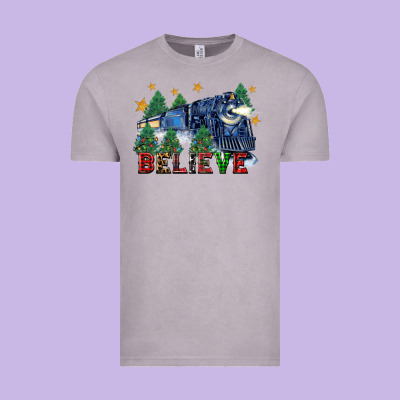 Believe Polar Express Christmas Trees Vintage Tee Designed By Fadigitalartstudio