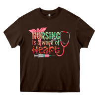 Chocolate Brown cowgirl nursing is a work of heart Heavy Core Tee - CowGirlArtShop