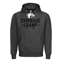 Charcoal Heather funny cribbage shirt for men cribbage champ tournament Zipper Hoodie - linhVisuals