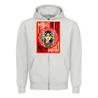 Dove Grey make art no war Zipper Hoodie - linhVisuals