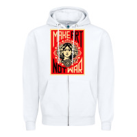 White make art no war Zipper Hoodie - linhVisuals