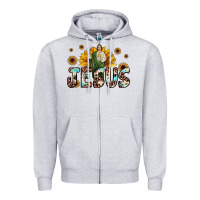 Heather Grey jesus san judas Zipper Hoodie - JahusDesignShop
