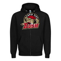 Black Rapid City Rush Zipper Hoodie - linhVisuals