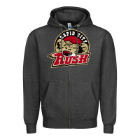 Charcoal Heather Rapid City Rush Zipper Hoodie - linhVisuals