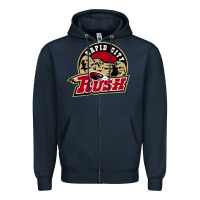 Navy Rapid City Rush Zipper Hoodie - linhVisuals