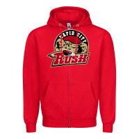Red Rapid City Rush Zipper Hoodie - linhVisuals