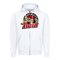 White Rapid City Rush Zipper Hoodie - linhVisuals