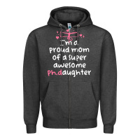 Charcoal Heather proud mom phd graduation family super awesome ph Zipper Hoodie - linhVisuals