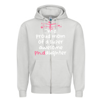 Dove Grey proud mom phd graduation family super awesome ph Zipper Hoodie - linhVisuals