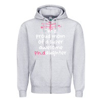 Heather Grey proud mom phd graduation family super awesome ph Zipper Hoodie - linhVisuals
