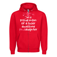 Red proud mom phd graduation family super awesome ph Zipper Hoodie - linhVisuals