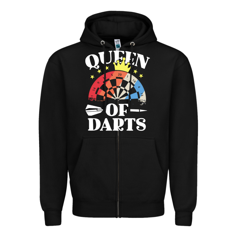 Darts Shirts For Women Dart Throwing League Zipper Hoodie by linhVisuals | Teevron