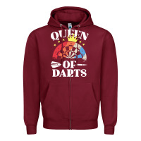 Burgundy darts shirts for women dart throwing league Zipper Hoodie - linhVisuals