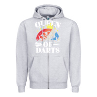 Heather Grey darts shirts for women dart throwing league Zipper Hoodie - linhVisuals