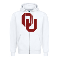 White oklahoma sooners Zipper Hoodie - linhVisuals