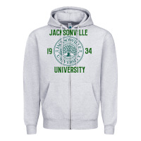 Heather Grey jacksonville university Zipper Hoodie - linhVisuals