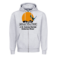 Heather Grey jd canoe rental Zipper Hoodie - linhVisuals